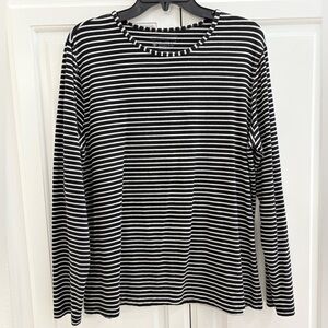 COOLIBAR NAVY & WHITE Women's Morada Everyday Long Sleeve T-Shirt S: XL